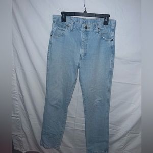 Bleached wrangler jeans